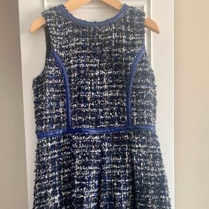 Girl’s Trimmed Boucle Tweed Formal Dress